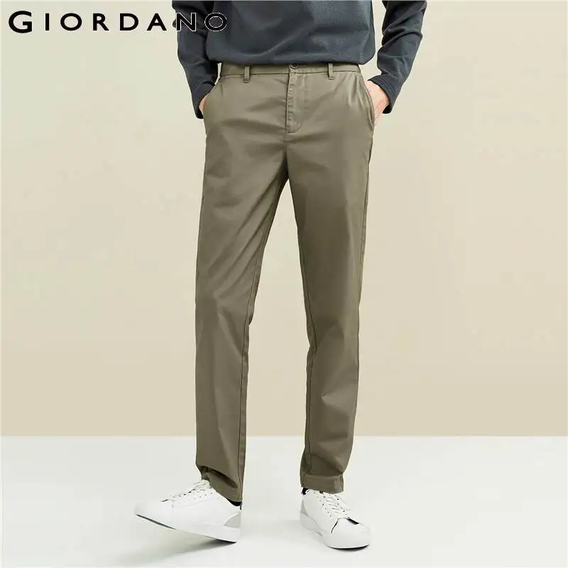 

Брюки Giordano мужские однотонные со средней посадкой, Стрейчевые классические повседневные штаны с несколькими карманами, 01111110