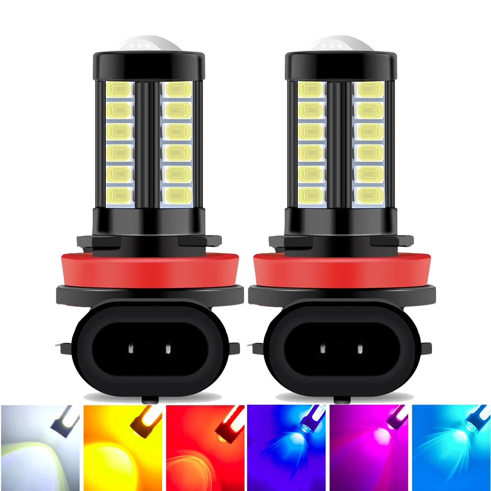

2pcs H8 H11 LED Bulbs HB4 9006 HB3 9005 H16 JP H9 Fog Lights Driving 5630 33SMD Tail Lamp Car Light parking 12V Auto 6000K White