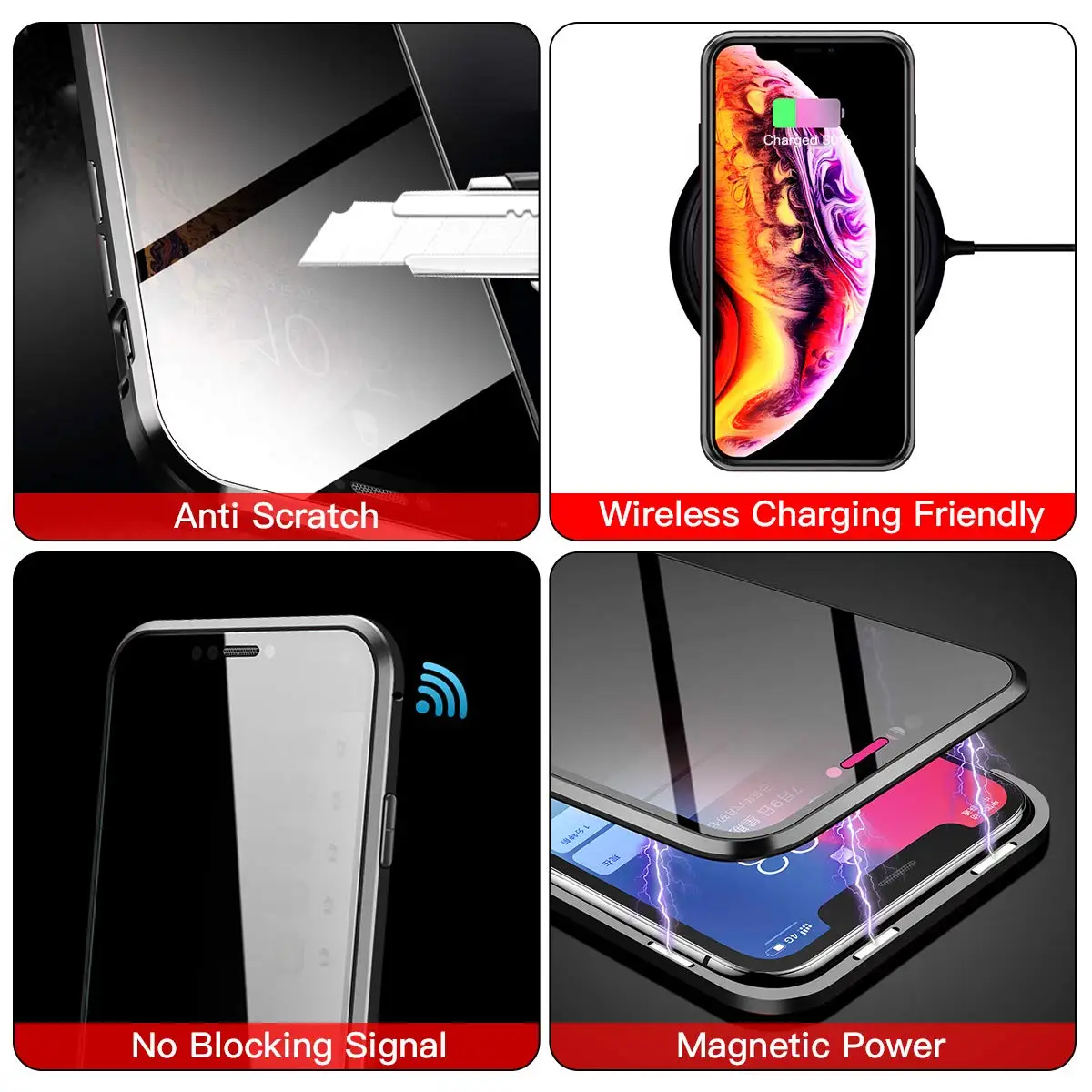 Магнитное закаленное стекло, металлический чехол для iPhone 11 Pro Max, антишпионский защитный двусторонний чехол для iPhone X XS