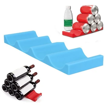 

Bottle Rack Refrigerator Beer Racks Silicone Pad Soda Can Organizer Can Drink Rack Stackable Collapsible,