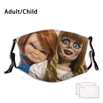 

Chucky And Annabelle Print Washable Filter Anti Dust Mouth Mask Chucky Annabelle Horror Horror Moives Moives Bff Bff Selfie