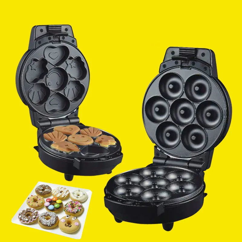 Multifunctional household mini cake machine donut electromechanical baking pan 2 in 1 interchangeable tray maker | Бытовая техника