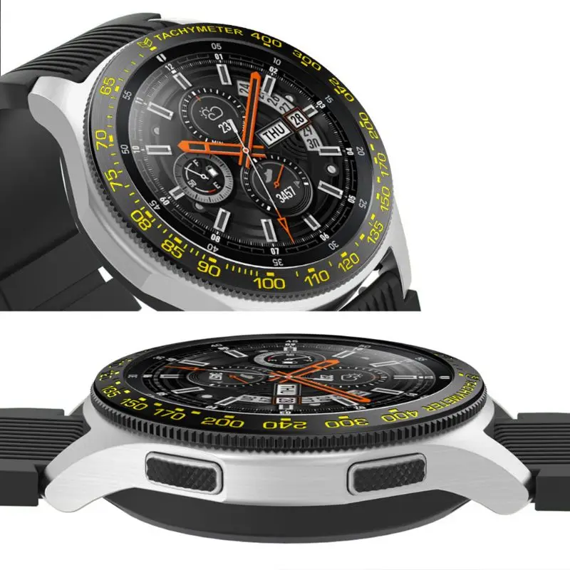 Металлический ободок против царапин кольцо клеющаяся Крышка Замена для samsung Galaxy Watch 46 мм для Galaxy gear S3 Frontier