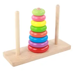 Деревянная Башня Ханоя Радужный круг для детей раннего возраста развивающая игрушка