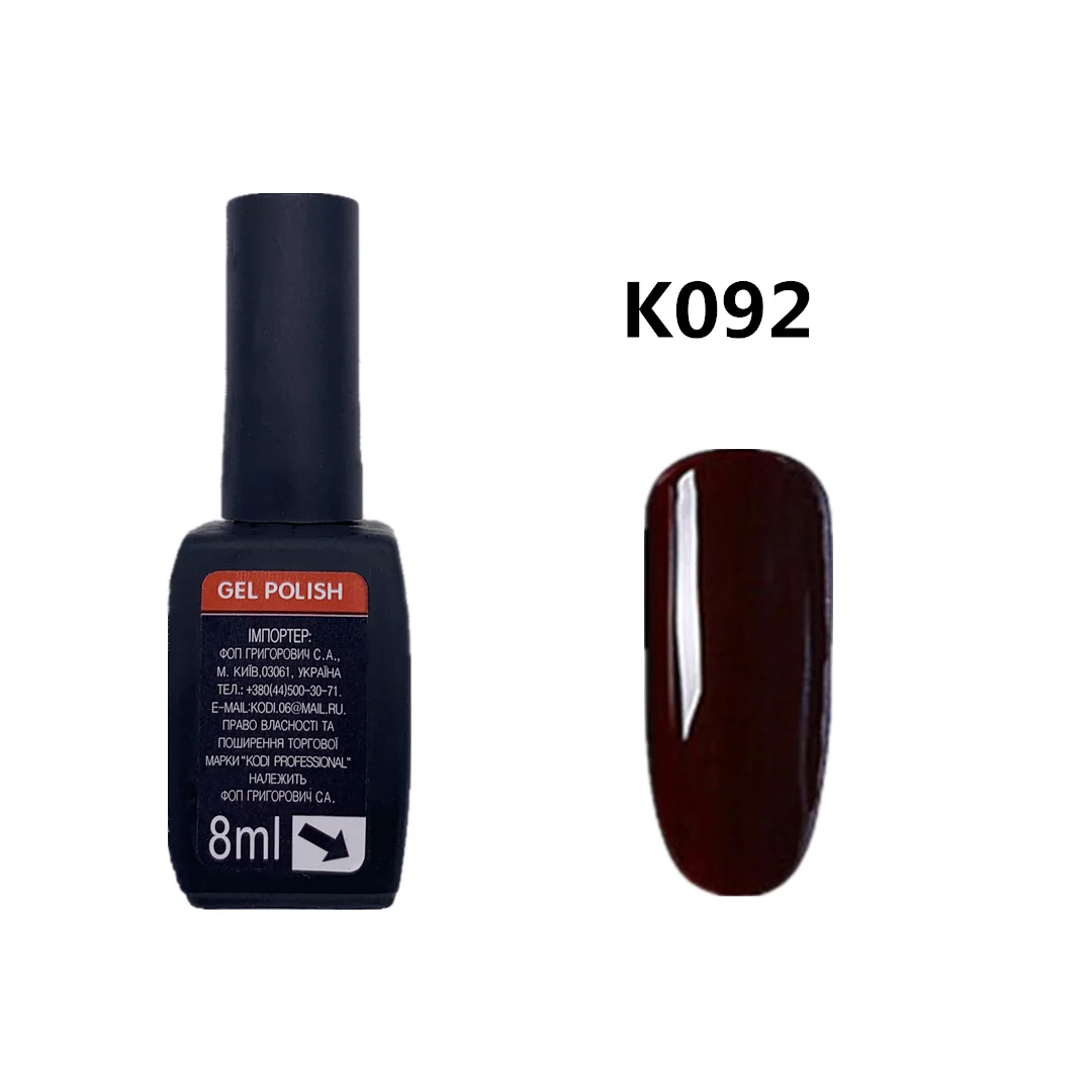 K092 KODI гель 8 мл УФ гель лак для ногтей Полупостоянный лак для ногтей Толстая основа верхнее покрытие kodi Гель Дизайн ногтей Блестящий лак - Цвет: K092