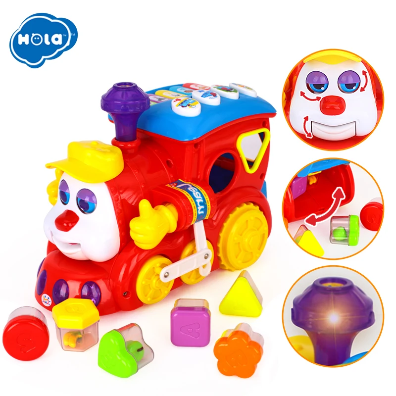 HOLA TOYS 556 детские игрушки IQ поезд на колесах электрическая игрушка со светом и