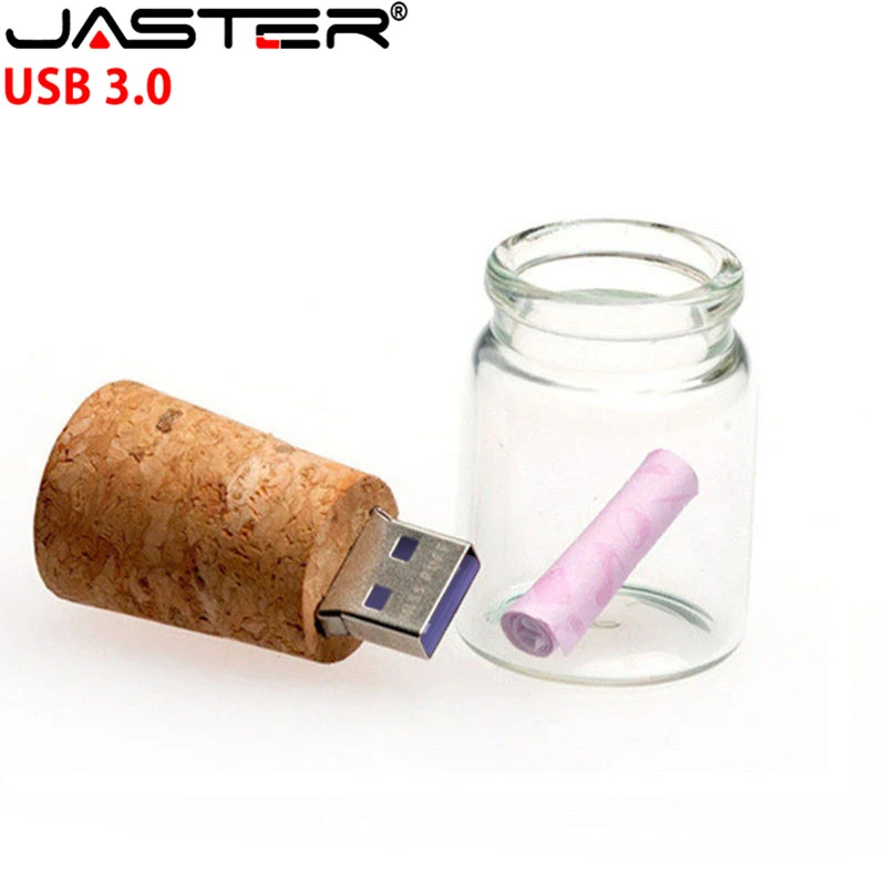 JASTER USB 3,0, новинка, плавающая бутылка, флешка, 4 ГБ, 8 ГБ, 16 ГБ, 32 ГБ, 64 ГБ, пожелание пробки для бутылок, usb флеш-накопитель, карта памяти, свадебный подарок