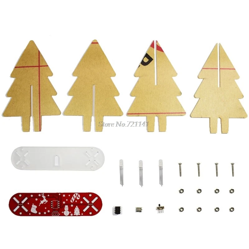 Рождественский подарок X-mas DIY полноцветный светодиодный 3D Акриловый Электронный Обучающий набор для рождественской елки с акрилом и Прямая поставка