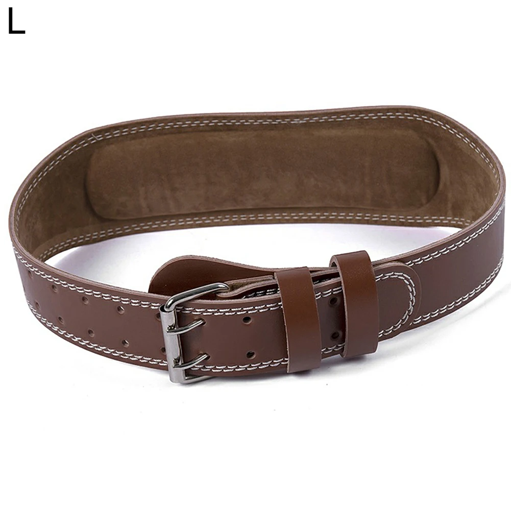 Brown Leather Weightlifting Belt Gym Fitness Crossifit Dumbbell Barbell Powerlifting Back Support Power Training Belt PU 10.8 CM - Цвет: Brown