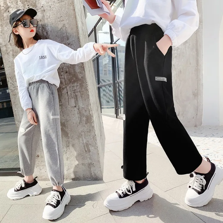 Girls' Sweatpants Spring And Autumn Children's Outer Wear Trousers Korean  Style Thin Student Casual Pants - Kids Pants & Capris - AliExpress