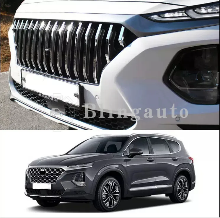 Передняя решетка радиатора подходит для H yundai all new Santafe TM 2019 2020 Santa fe chrome ABS gloosy