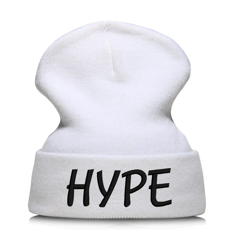 Шапка бини HYPE Skullie вязаная шапка носок Осень зима вышивка в стиле панк для мужчин