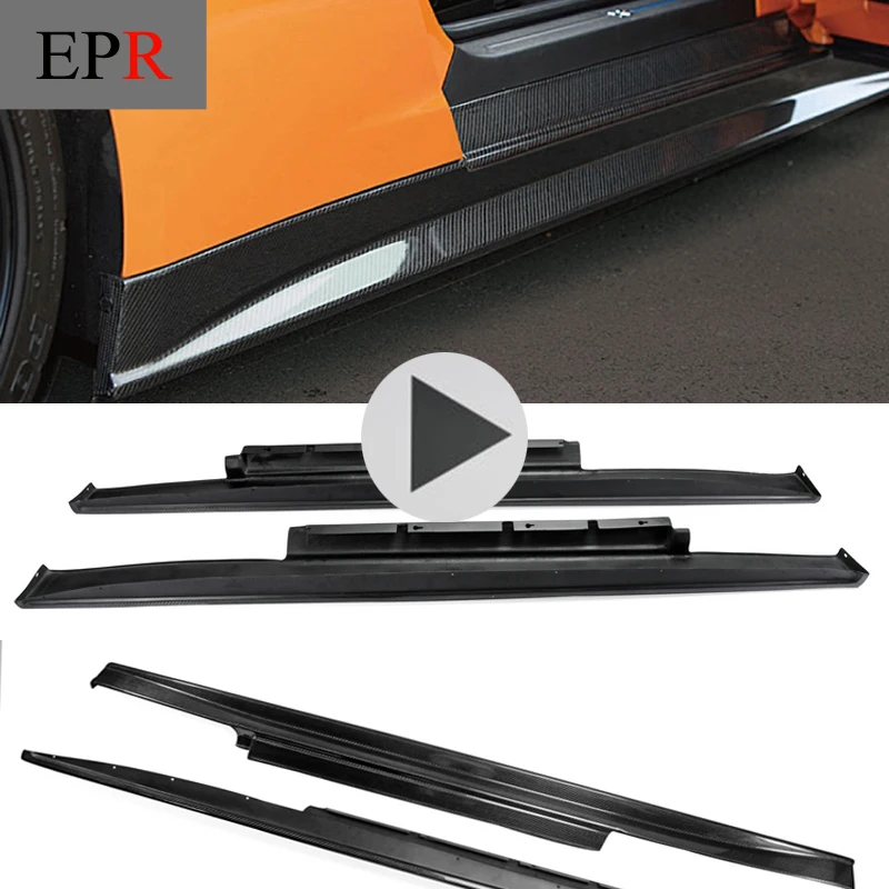 Car-styling Carbon Fiber Side Skirt Glossy Fibre ZL Door Body Kit car window body kit Racing Drift Accessories Trim For R35 GTR GT-R Zele Style