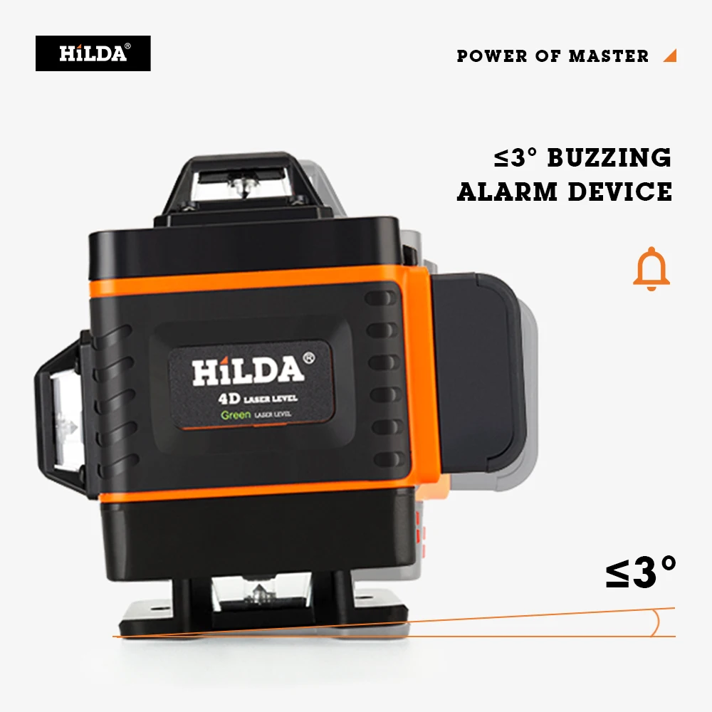 Hilda Linhas Laser Nível Cruz Linha Verde Auto-nivelamento Multiuso Horizonte Vertical Medida 16 4d - Image 2