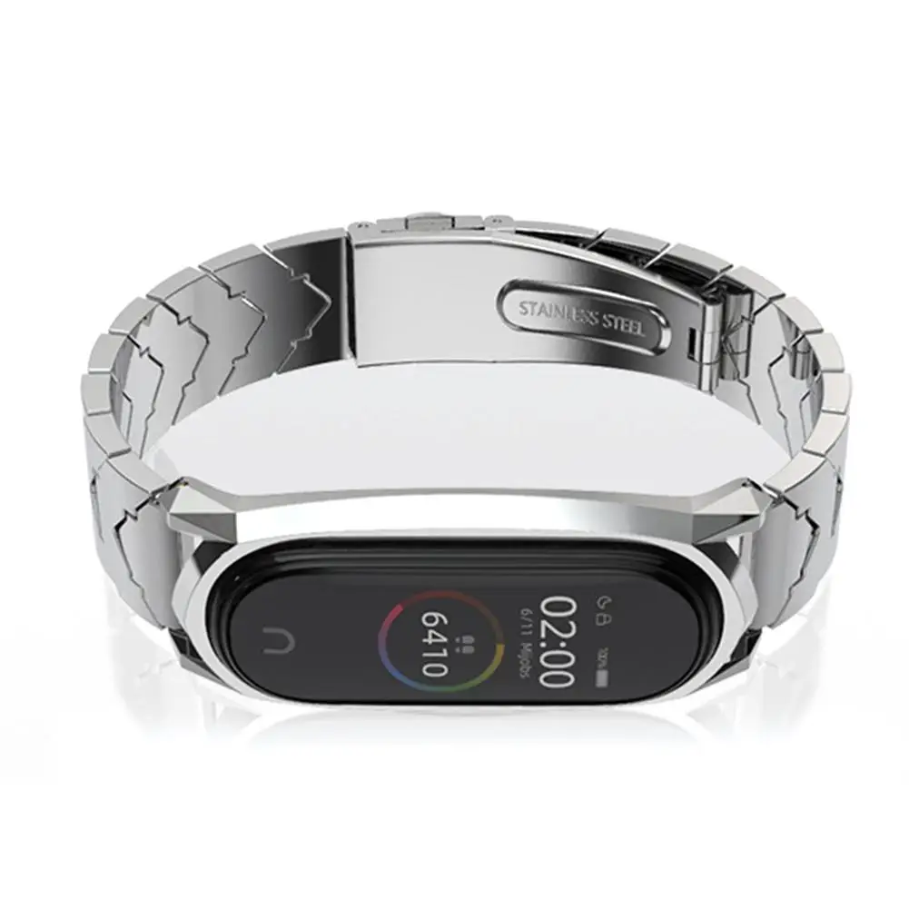 Для Mi Band 3 4 металлический ремешок из нержавеющей стали ремешок роскошный браслет для Miband3 World nfc-браслет