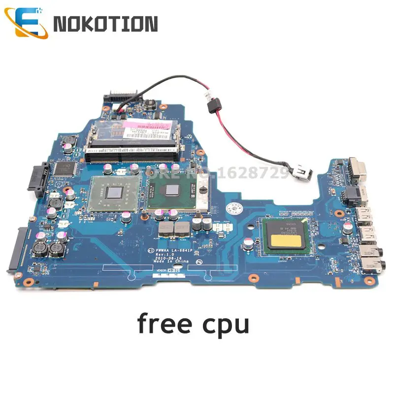 NOKOTION материнская плата для ноутбука Toshiba Satellite C660 основная плата K000111590 PWWAA LA-6841P GL40 DDR3 Бесплатный процессор