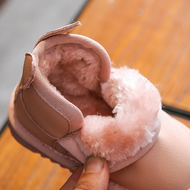 Chaussures pour nouveau-né, bottes d'hiver chaudes en peluche pour garçon  et fille, chaussons pour enfants avec oreilles de lapin - AliExpress