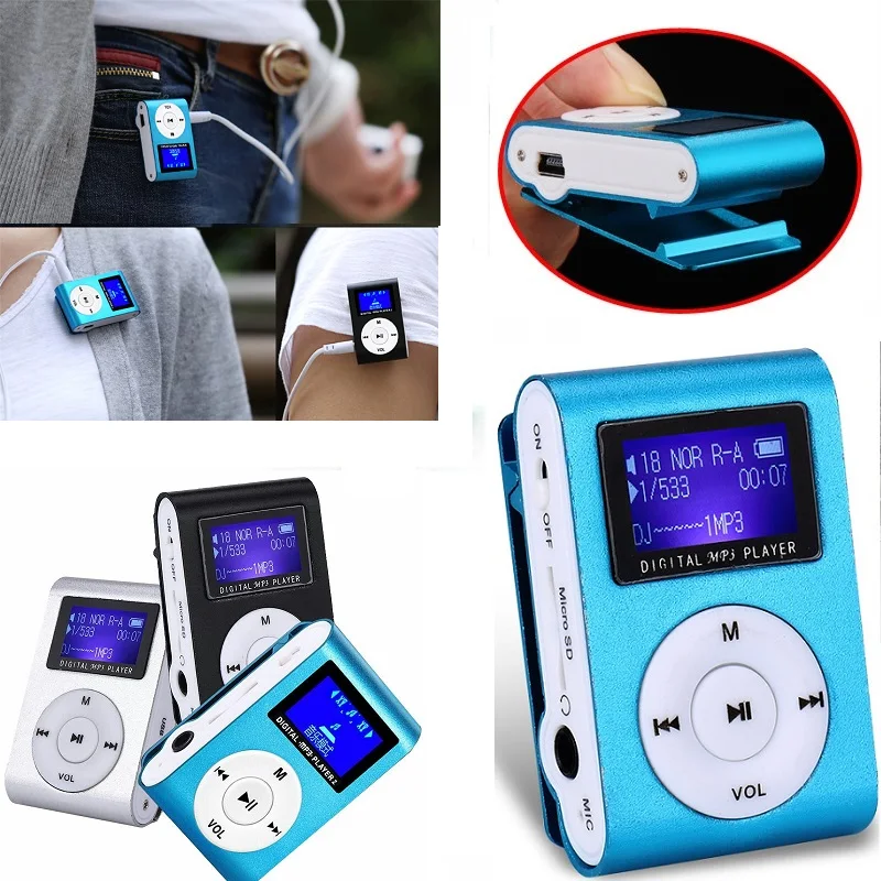 Мини USB металлический зажим MP3 плеер ЖК-экран Поддержка 32 ГБ Micro SD TF слот для карт цифровой mp3 музыкальный плеер