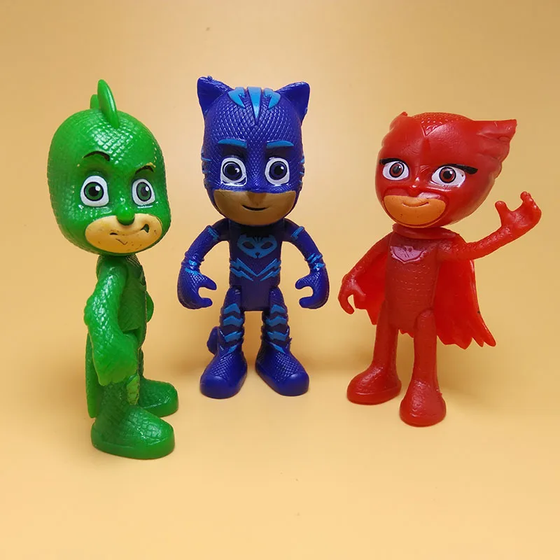 6 шт./компл. Pj маска Juguete мультфильм Pj игрушечная маска Catboy OwlGirls Gekko Аниме Фигурка день рождения игрушки для детей подарок 8 см S42