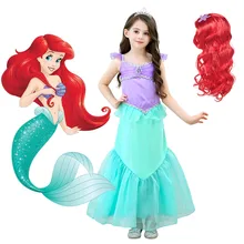 Нарядное платье Русалочки для маленьких девочек; маскарадный костюм принцессы Ариэль до щиколотки; детское рождественское праздничное Дамское Платье