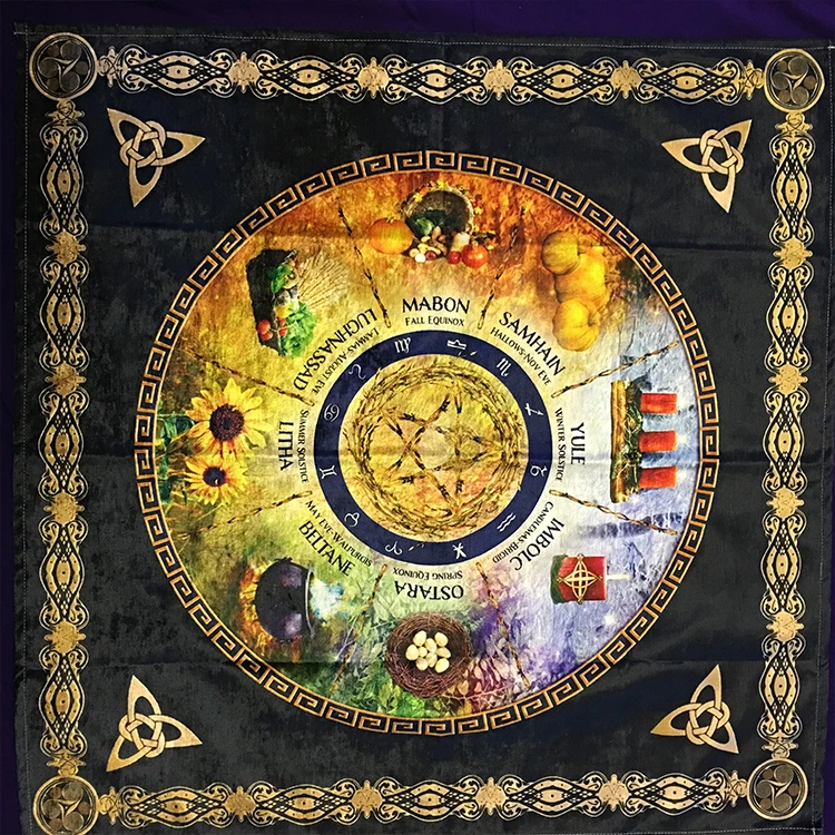

Two Size 70cm and 100cm Ceremony Cloth / Altar Cloth / Tarot / Wicca Eight Festivals - Annual Rings