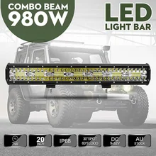 980W 20 Polegada Levou Barra de Combinação de Luz Spot Feixe de Inundação LEVOU Luz de Trabalho para Offroad Condução Barco Carro Trator SUV ATV caminhão 4x4 12V 24V