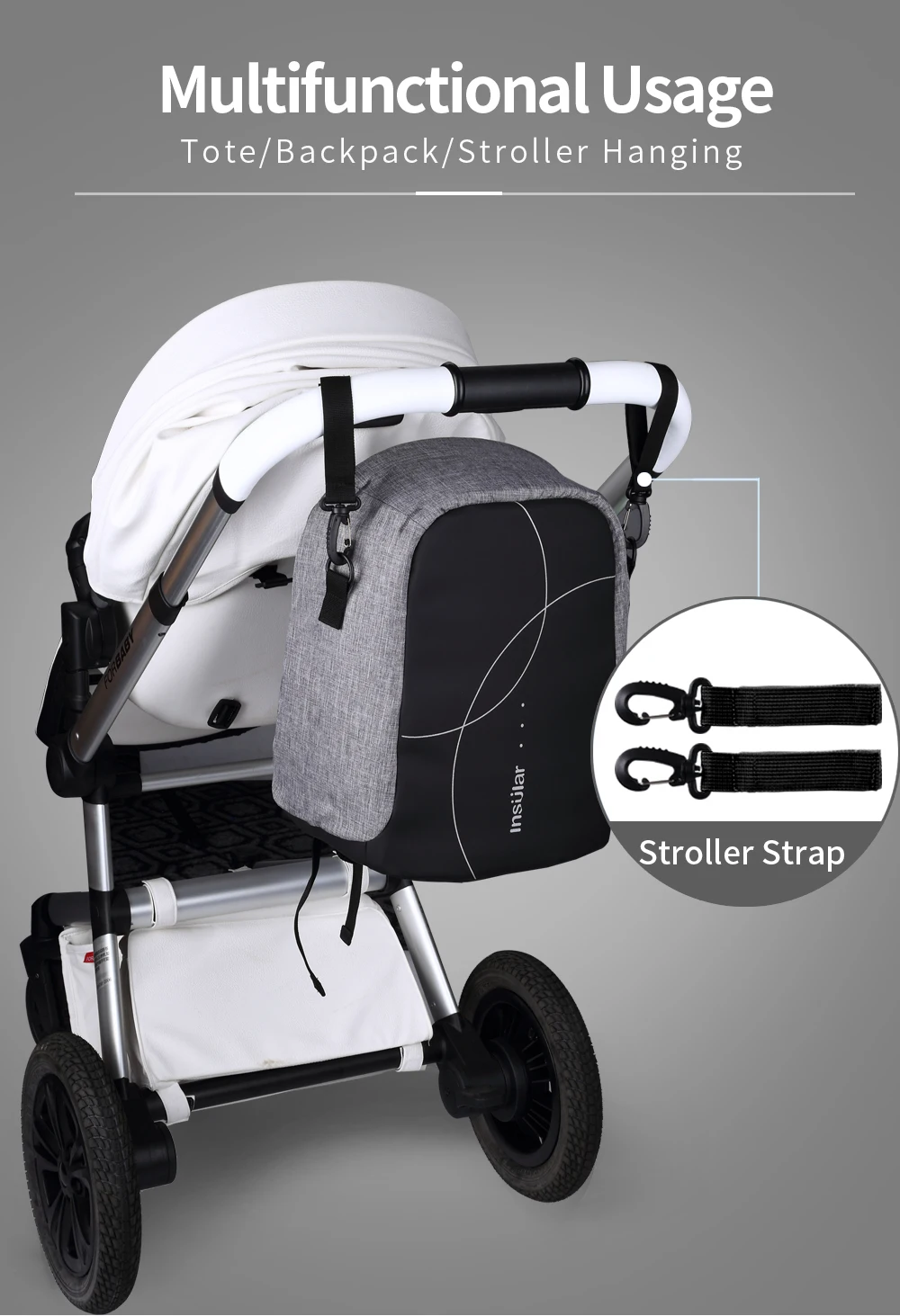 More Function Will Capacity Waterproof Both Shoulders Mommy Package Both Baby Diaper Bag Nylon Large Baby Nappy Changing Bag 45