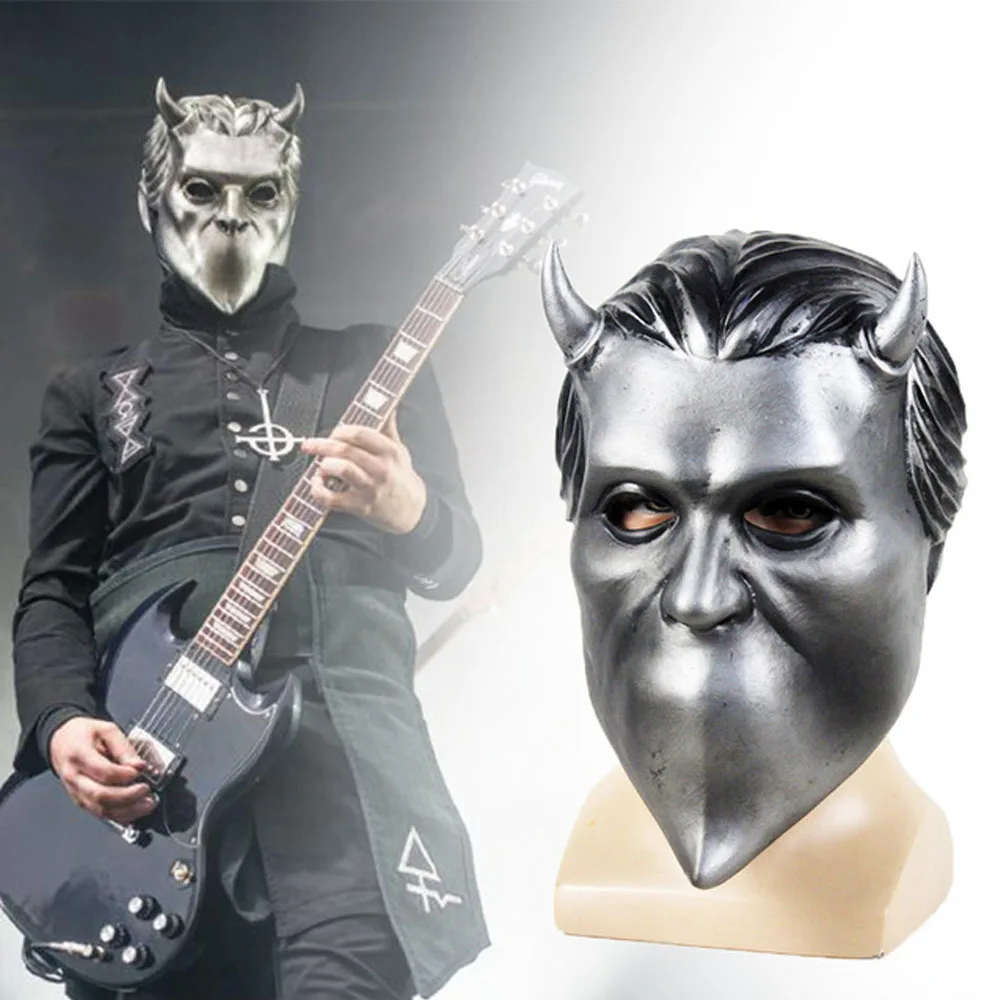 Ghost B.C. Halloween Mask Cosplay Nameless Ghoul Mask Music Enthusiast Latex Full Head Face Helmet Party Costume Props