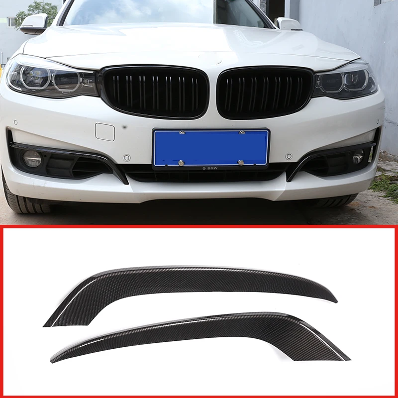 

2Pcs Carbon Fiber ABS Chrome Front Fog Lamp Strips EyeLid Trim For BMW 3 Series GT Gran Turismo F34 2013-2018 Car Accessories