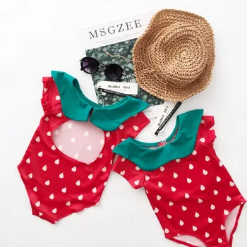 

Tonytaobaby Summer New Girl's Interesting Strawberry One Piece Swimwear Girls Swimwear