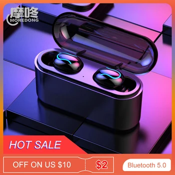 

MOREDONG TWS Bluetooth 5.0 HD Stereo Wireless Headset,Sports Waterproof Earphones,Noise Cancelling Gaming Headphones,No Delay