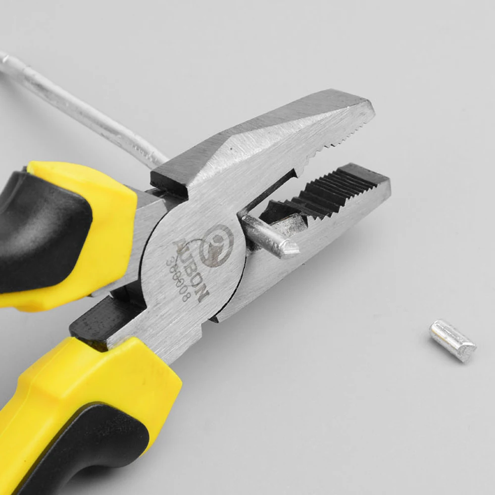 Pliers Electrician Wire Plier Flat Nose 8" 200MM Professional Tools Home Hand Tool Cutting Pliers With Bent Handle Cover 1PCS