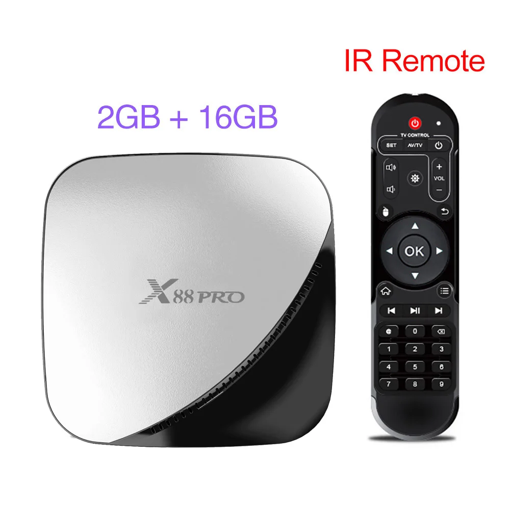 X88 PRO Smart tv Box 4G 64G Android 9,0 Rockchip RK3318 5G Wifi 4K 1080p USB3.0 Google Play Store Netflix Youtube Med - Цвет: 2G 16G standard