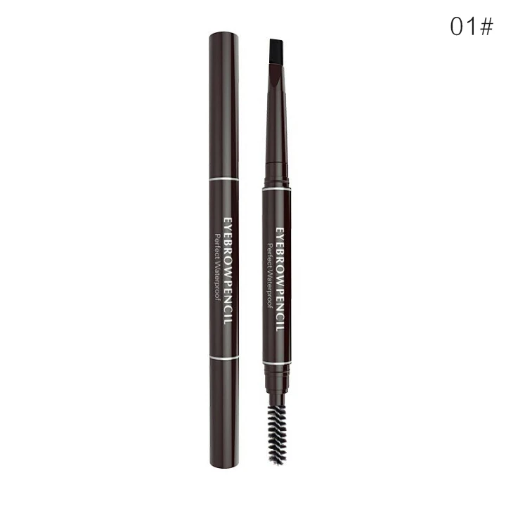 01 black Карандаш для бровей, косметика, тинт для макияжа, натуральный, долговечная краска, тату, бровей, водонепроницаемый, черный, коричневый, макияж для бровей, набор красоты - Цвет: 01 black