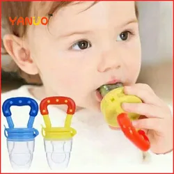 Chupete de frutas para comida de bebé, suplemento de mordedor de frutas, alimentador de frutas, sonajero, chupete + bolsa de malla de silicona, suministros para bebé