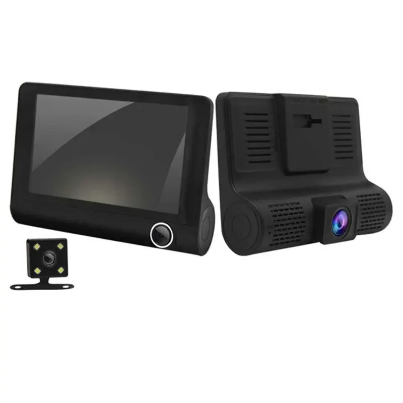 Автомобильный видеорегистратор TOSPRA, 3 камеры с объективом s, 4,0 дюймов, видеорегистратор, видеорегистратор с двойным объективом и камерой заднего вида, видеорегистратор