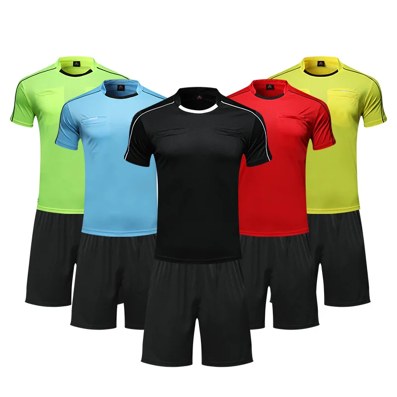 

Sportswear 2PCS Mens Soccer Referee Training Clothing Custom LOGO Name Number Male College Short-sleeved Dry Competition Clothes