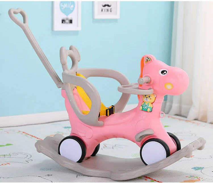 Детское музыкальное кресло-качалка IMBABY, детское кресло-качалка, раздвижная тележка, многофункциональное кресло-качалка, конные игрушки для катания