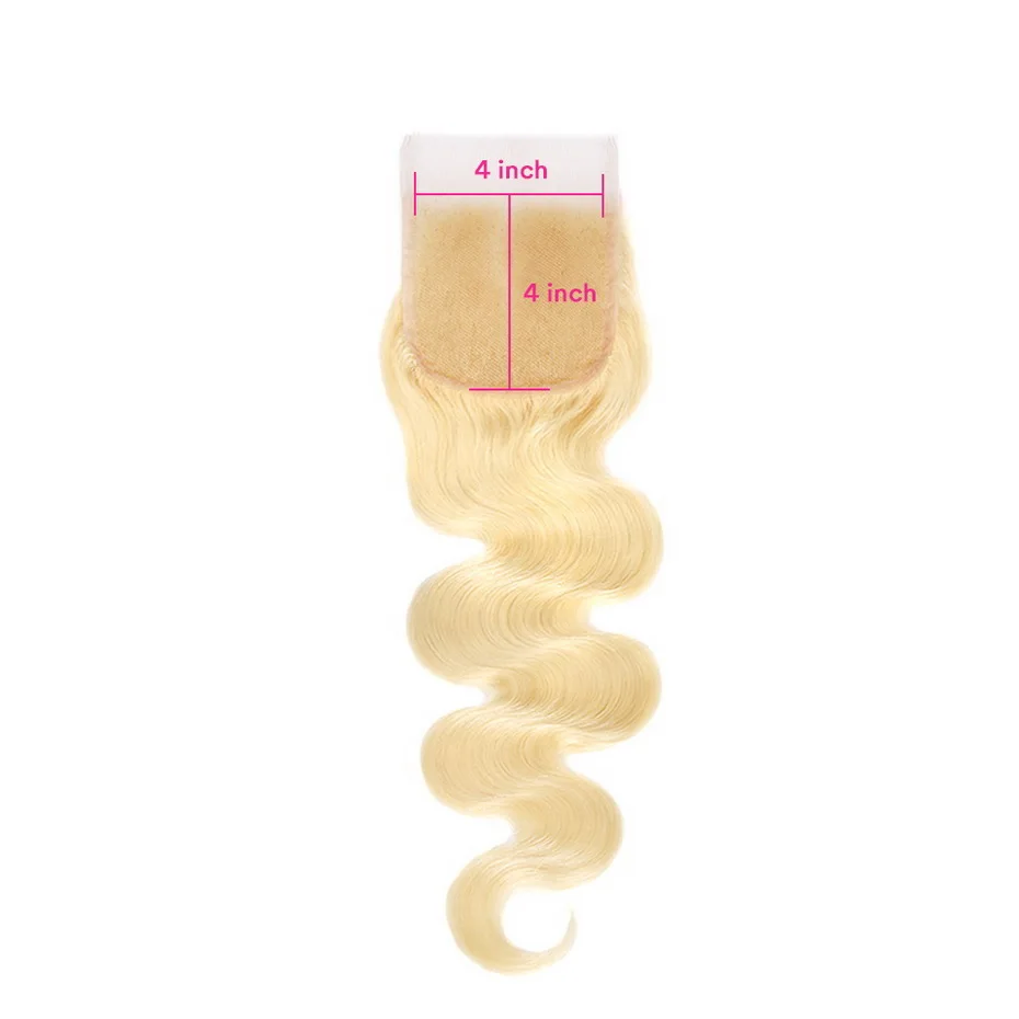 Ms lula волос цвета блонд бразильский 613 волнистые вплетаемые 3 пряди утки с 4X4 закрытие соотношение пряди человеческих волос для Волосы remy волос для наращивания