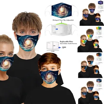 

Breathable Face Mask With Filters Cotton Floral Prints Reusable Washable Masks Face Unisex Dust-proof Mouth Cover Mask#YL5