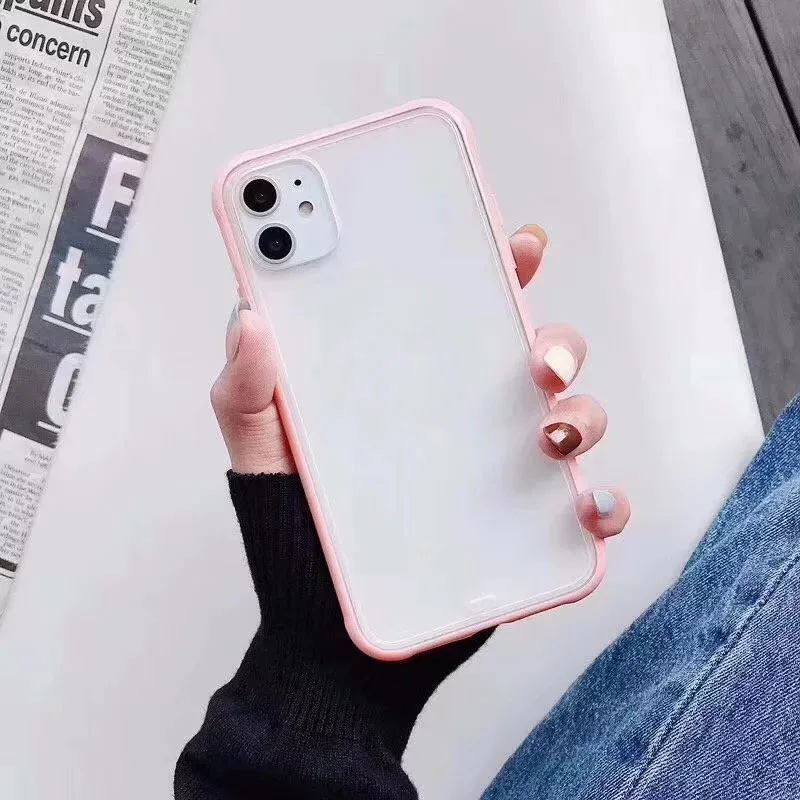 Матовый полупрозрачный чехол для iPhone 11 Pro XS MAX X XR XS 8, 7, 6, 6S Plus, чехол из жесткого поликарбоната+ мягкий, симпатичный, из ТПУ Модный Роскошный чехол-накладка 15 шт