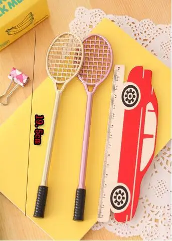 1 шт. Lytwtw корейские кавайные канцелярские принадлежности милые ракетки для бадминтона, ручка для рекламы, креативные гнутые школьные офисные гелевые ручки, подарок