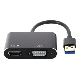 

USB 3.0 & 2.0 to HDMI & VGA HDTV Adapter Cable External Graphics Card for Windows Macbook Laptop