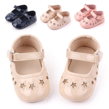 

Newborn Baby Shoes Girls Infant Toddler Rose Gold Shoe Babies Walking Bowknot Baby Girls Shoes
