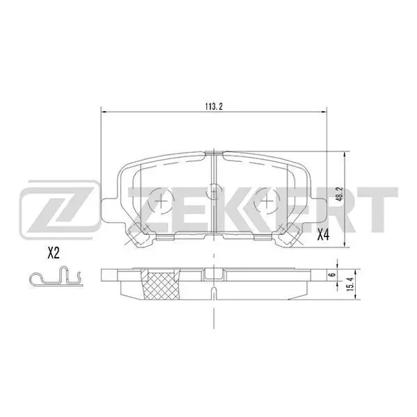 Колодки торм. диск. зад Acura MDX II 06- Honda Pilot II 11 ZEKK