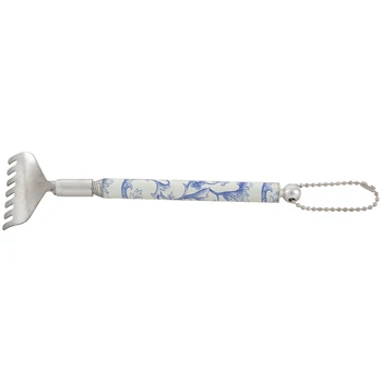 

Floral Pattern Elastic Metal Rear Part Scratching Massager blue, white