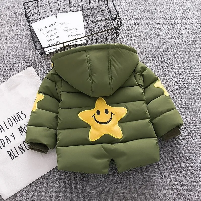 

0-1-2-3-Year-Old Boys Thick down Feather Cotton-padded Clothes Or Two a Year of Age Semi-Baby Winter Warm Cotton-padded Jacket C