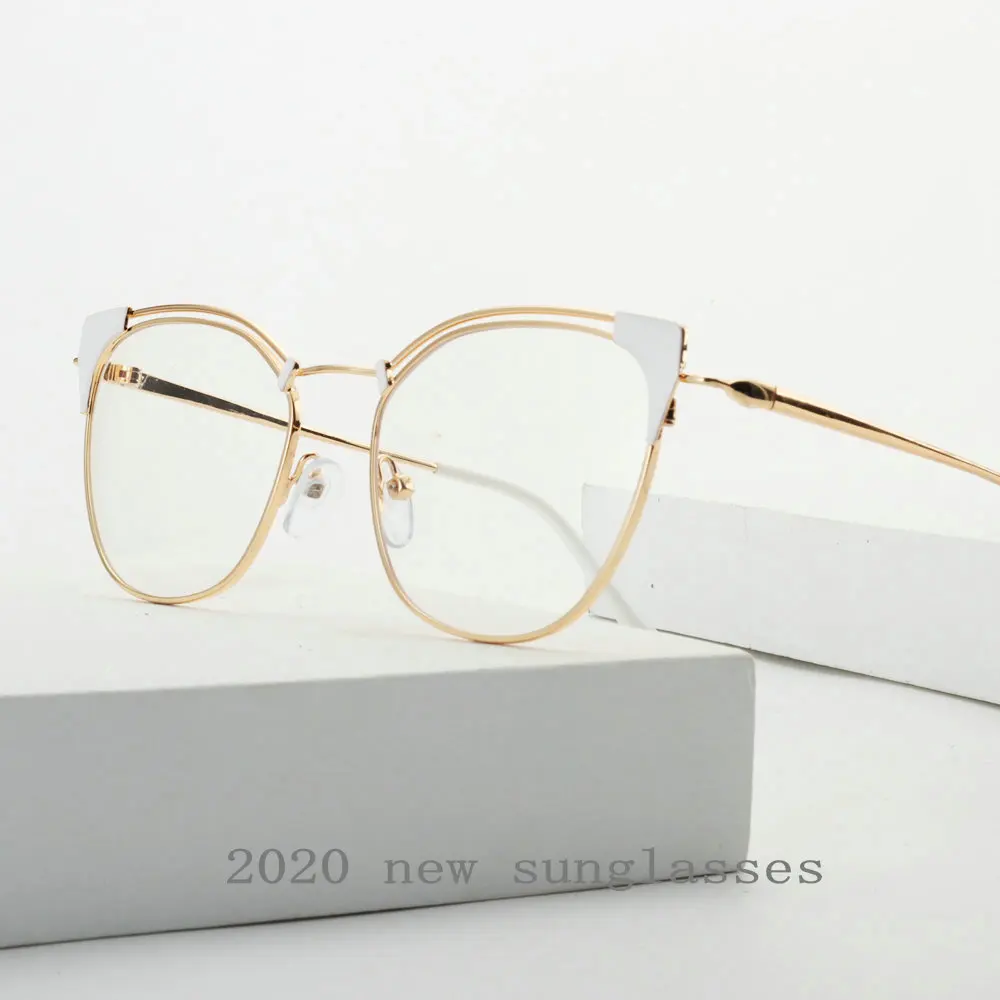 Модные золотистые оптические очки для женщин, фирменный дизайн, очки "Кошка", оправа для женщин, Ретро стиль, очки, оправа, очки с коробкой, NX