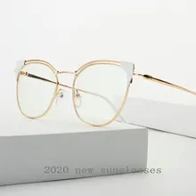 Модные золотистые оптические очки для женщин, фирменный дизайн, очки "Кошка", оправа для женщин, Ретро стиль, очки, оправа, очки с коробкой, NX