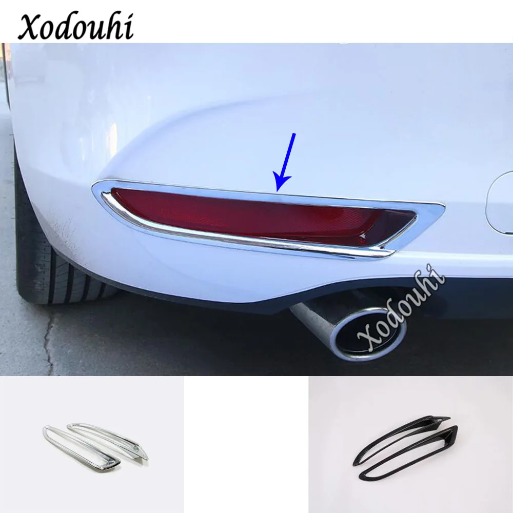 Для Mazda 3 azda3 Axela M3 автомобильный корпус ABS хром/покрытие из углеродного волокна накладка задняя лампа заднего противотуманного фонаря рамка палка 2 шт